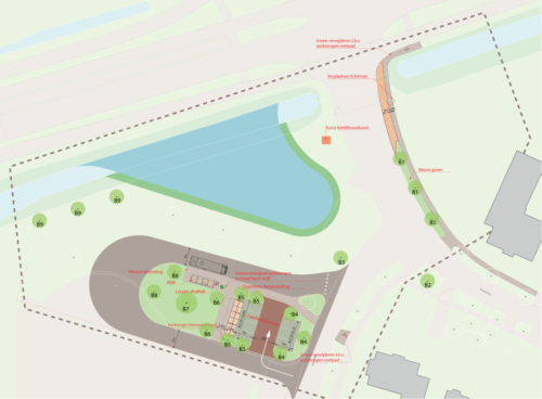 Tekening van hoe de toekomstige hub locatie eruit komt te zien